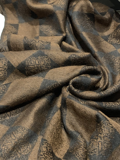 Pashtush Fine Wool Soft And Warm Twin Check Black Coffee