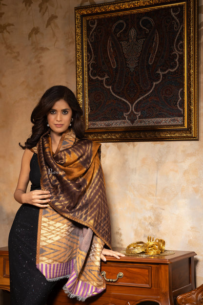 Pashtush India Womens Shawls Pashtush Womens Fine Wool Stole, Aztec Twilight Design, Multicolour