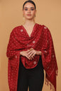 Pashtush India Womens Stoles and Scarves Scarf Pashtush womens Fine Wool stole, booti design, Maroon