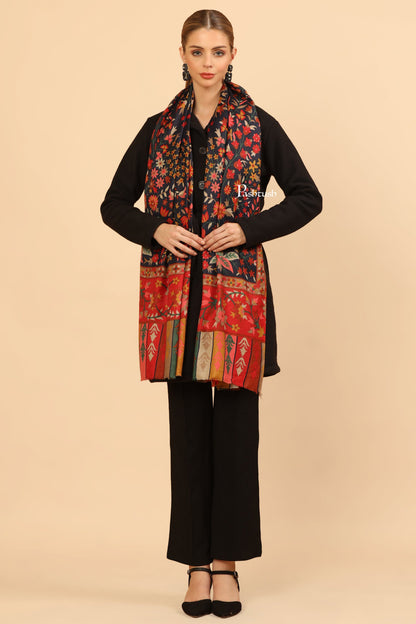 Pashtush India Womens Stoles and Scarves Scarf Pashtush Womens Fine Wool Stole, Paisley Design, Multicolour