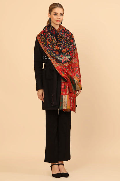 Pashtush India Womens Stoles and Scarves Scarf Pashtush Womens Fine Wool Stole, Paisley Design, Multicolour