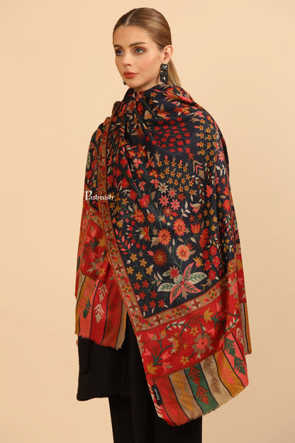 Pashtush India Womens Stoles and Scarves Scarf Pashtush Womens Fine Wool Stole, Paisley Design, Multicolour