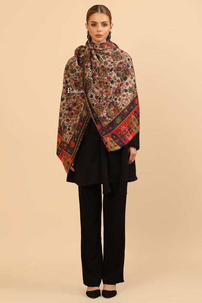 Pashtush India Womens Stoles Pashtush Womens Fine Wool Stole, Paisley Design, Multicolour