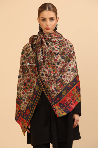 Pashtush India Womens Stoles Pashtush Womens Fine Wool Stole, Paisley Design, Multicolour