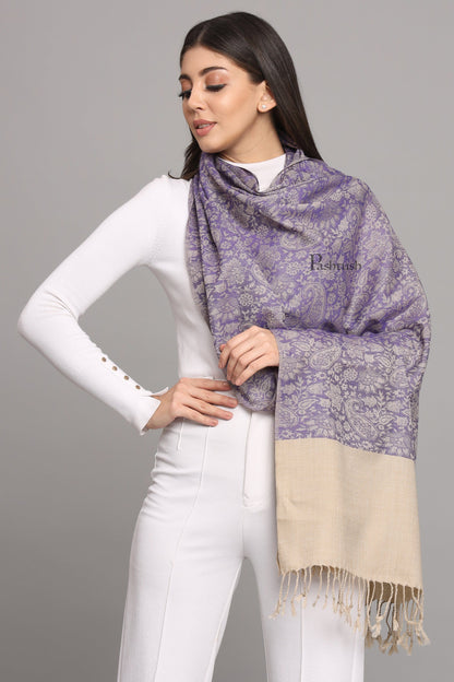 Pashtush India Womens Stoles Pashtush Womens Fine Wool Stole, Pasiley  Design, Blue