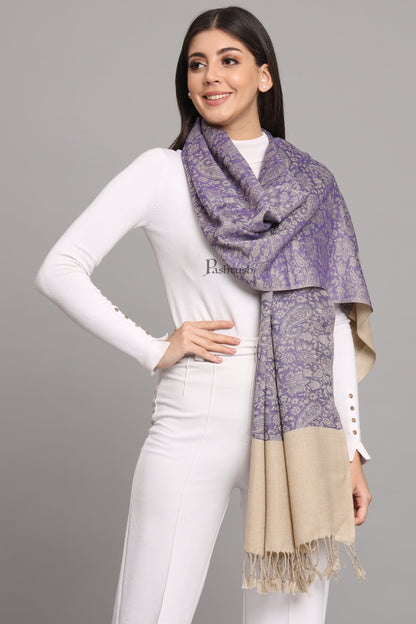 Pashtush India Womens Stoles Pashtush Womens Fine Wool Stole, Pasiley  Design, Blue