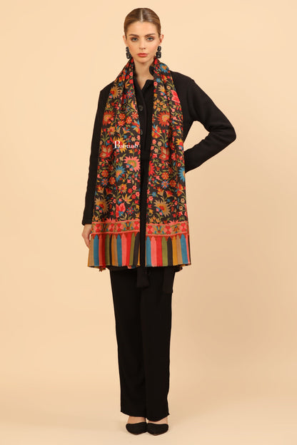 Pashtush India Womens Stoles Pashtush Womens Fine Wool Stole, Pasiley Design, Multicolour