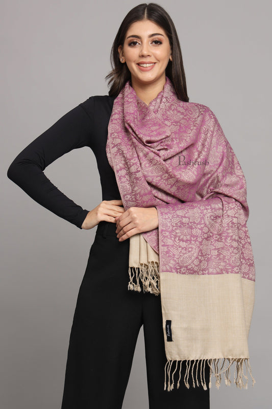 Pashtush India Womens Stoles Pashtush Womens Fine Wool Stole, Pasiley  Design, Peel Lilac