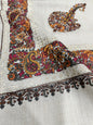 Pashtush India Womens Shawls Pashtush Womens Fine Wool Tilla Border Shawl, Challa Daur with Metallic Detailing, Off White