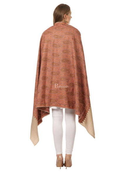 Pashtush India Womens Shawls Pashtush Womens Fineembroidery Shawl With Silk Thread Embroidery