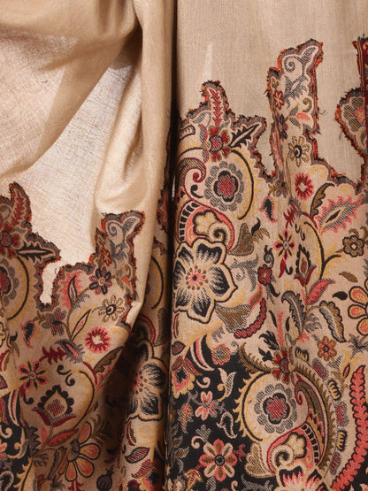 Pashtush India 100x200 Pashtush Womens Floral Jacquard Twin Coloured Shawl