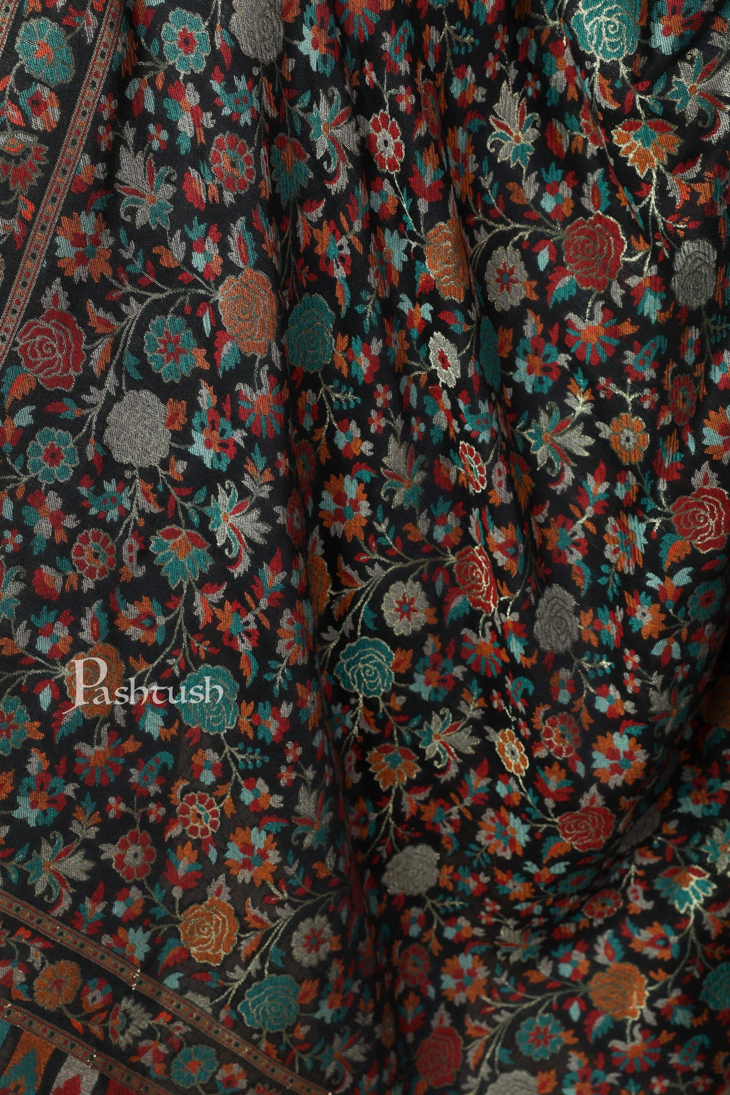 Pashtush Store Shawl Pashtush Womens Gulaabdar Kaani Shawl, Woollen, Faux Pashmina Shawl