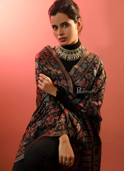 Pashtush Store Shawl Pashtush Womens Gulaabdar Kaani Shawl, Woollen, Faux Pashmina Shawl