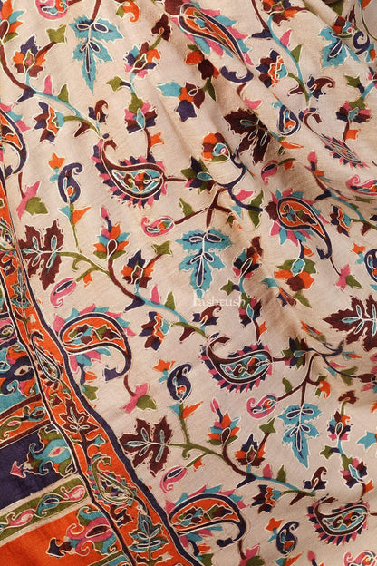 Pashtush India 114x228 Pashtush Womens Hand Embroidered Kalamkari Shawl, Fine Wool