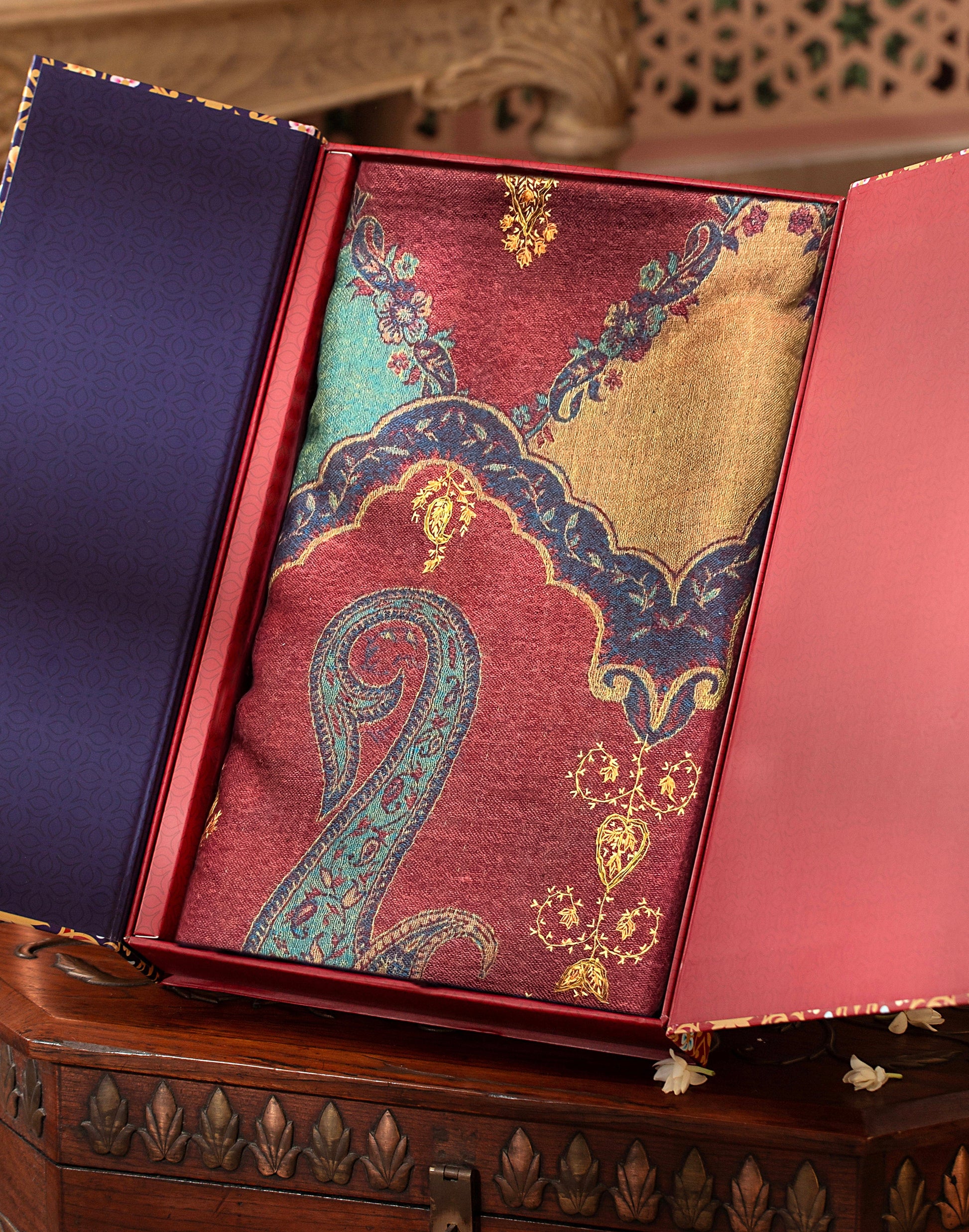 Pashtush India Gift Pack Pashtush Womens Hand Embroidered Shawl, Soft Wool, Multicoloured