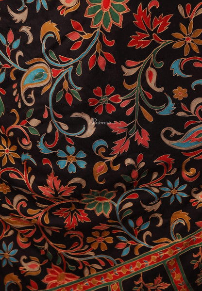 Pashtush India 70x200 Pashtush Womens Hand Embroidery Kalamkari Stole, With Outlined Nalki Work