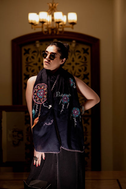 Pashtush India Womens Stoles and Scarves Scarf Pashtush Womens Handmade Dream Catcher Aesthetic Scarf ( Alchemy Collection )