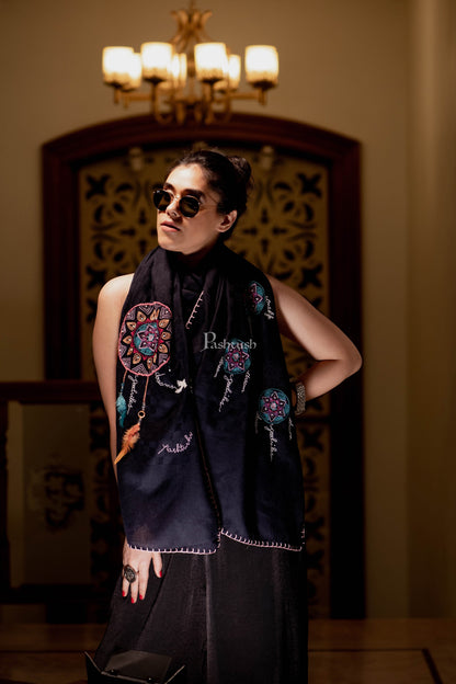 Pashtush India Womens Stoles and Scarves Scarf Pashtush Womens Handmade Dream Catcher Aesthetic Scarf ( Alchemy Collection )