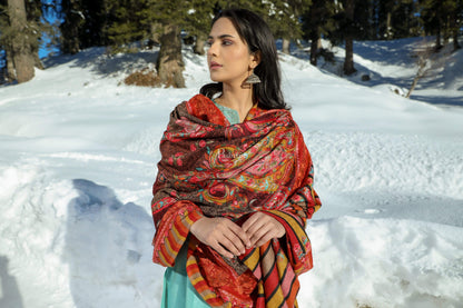 Pashtush India 100x200 Pashtush Womens Handworked, Painted Kalamkari Embroidery Shawl