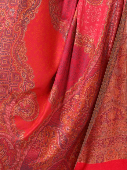 Pashtush Shawl Store Shawl Pashtush womens Jamawar Shawl, Soft Faux Pashmina - Pink