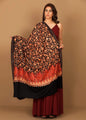 Pashtush India 100x200 Pashtush Womens Jamawar Shawl with Hand Aari Embroidery, Silky Threadwork - Soft Faux Pashmina