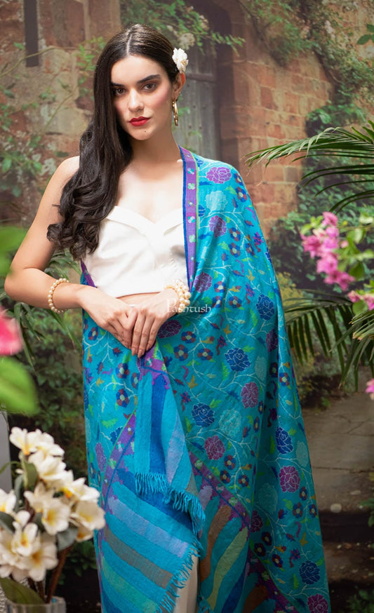 Pashtush India Womens Shawls Pashtush Womens Kaani Pashmina Shawl, 100% Hand Woven, Multicolour