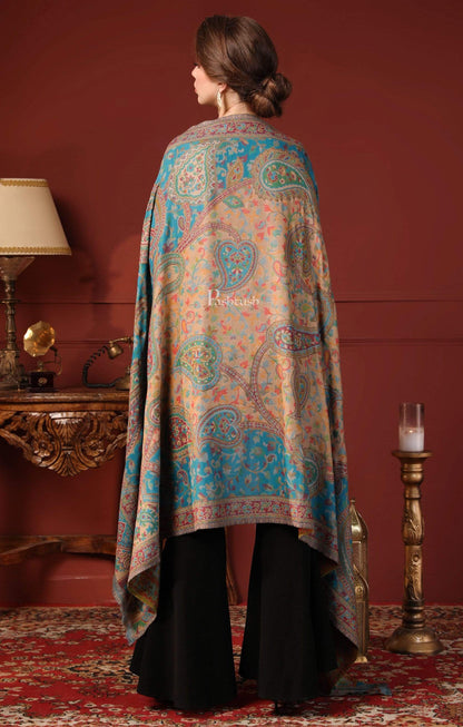Pashtush India 100x200 Pashtush Womens Kaani Shawl, Faux Pashmina, Soft And Warm, Barabic Blue