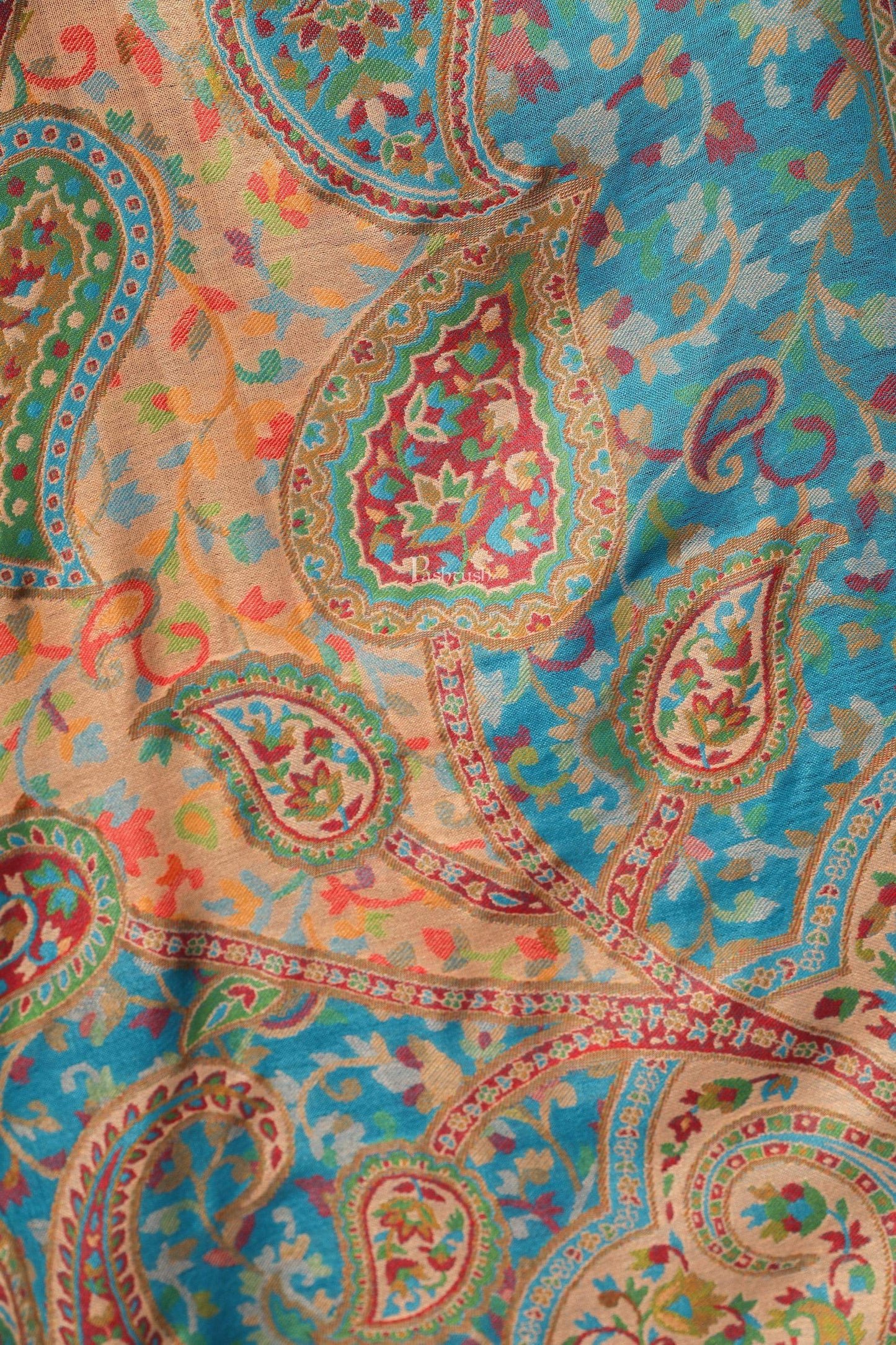 Pashtush India 100x200 Pashtush Womens Kaani Shawl, Faux Pashmina, Soft And Warm, Barabic Blue