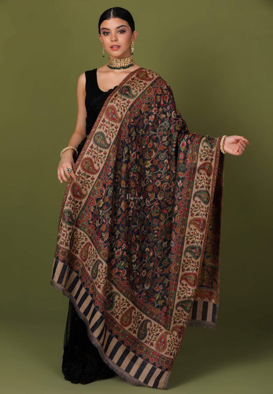 Pashtush India 100x200 Pashtush Womens Kaani Shawl, Faux Pashmina, Soft and Warm, Beige