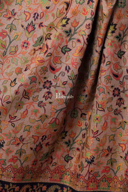 Pashtush Shawl Store Shawl Pashtush Womens Kaani Shawl, Faux Pashmina, Soft and Warm, Beige and Black