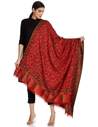 Pashtush India 100x200 Pashtush Womens Kaani Shawl, Faux Pashmina, Soft and Warm, Crimson