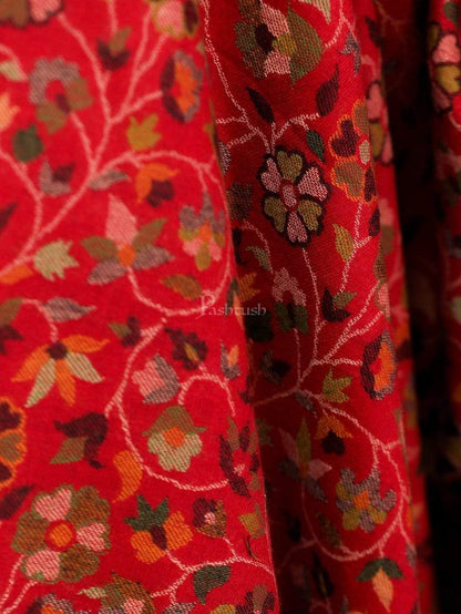 Pashtush India 100x200 Pashtush Womens Kaani Shawl, Faux Pashmina, Soft and Warm, Crimson