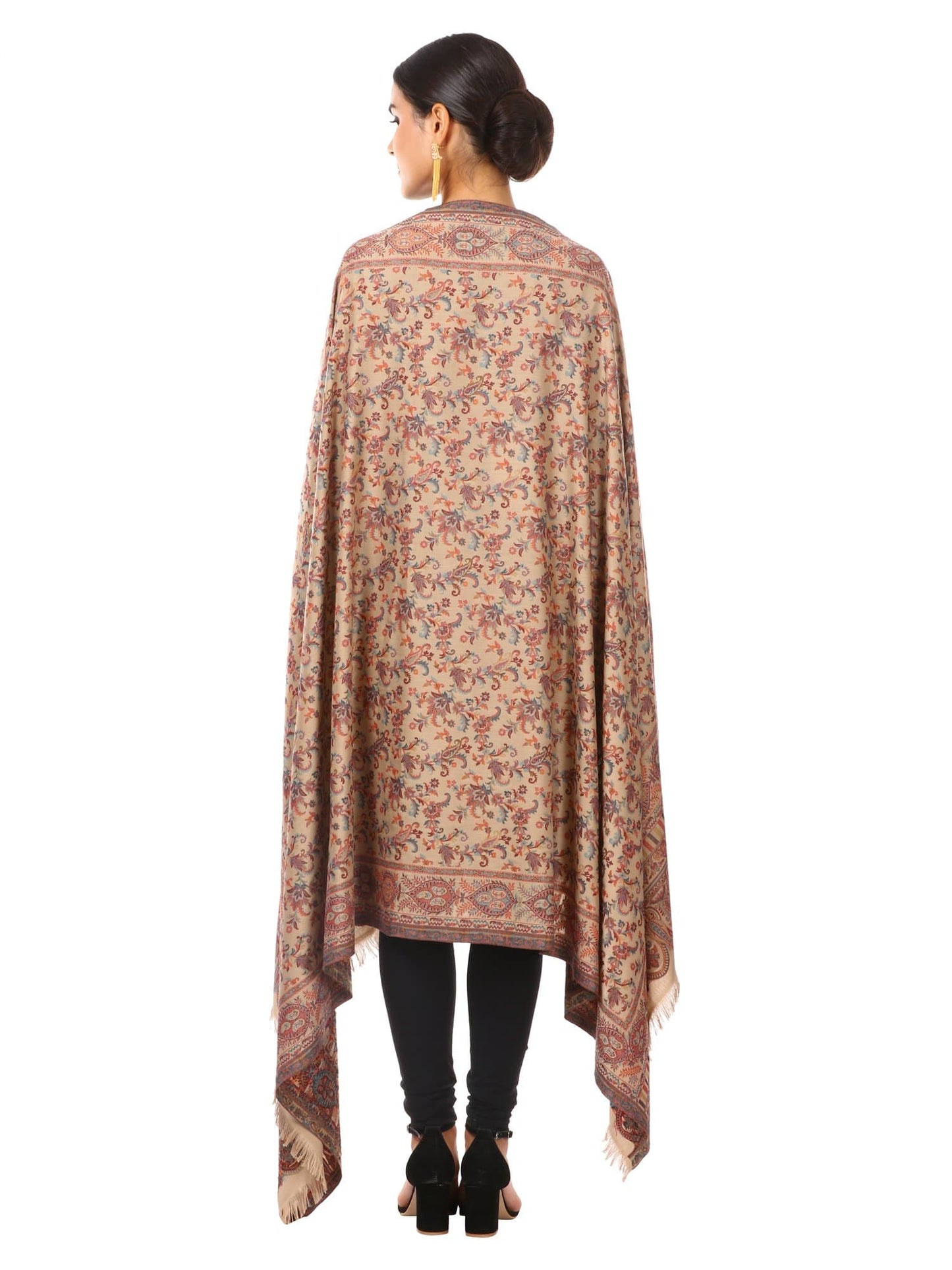 Pashtush Store Shawl Pashtush womens Kaani Shawl, Faux Pashmina, Soft and Warm (Dark taupe)