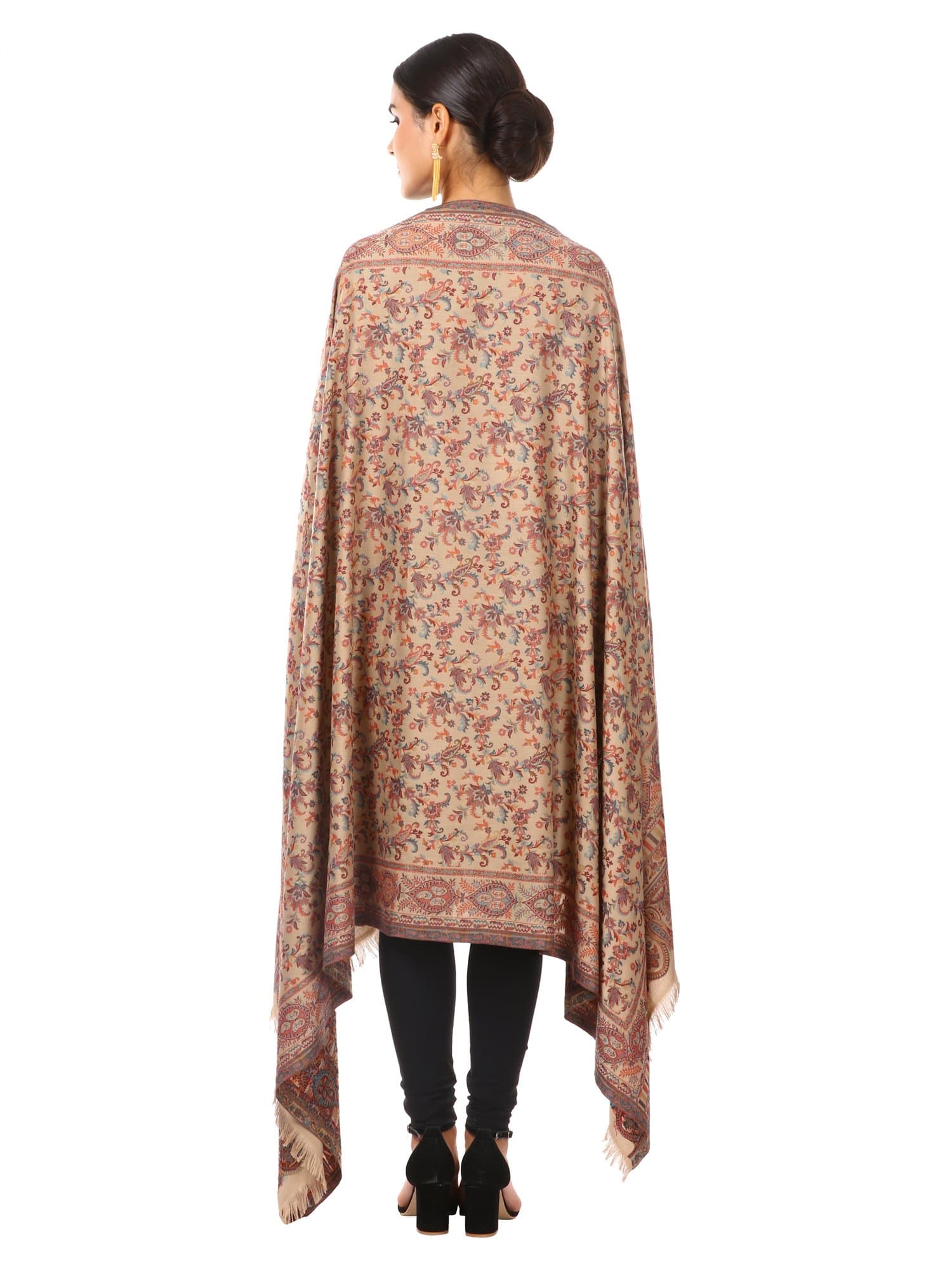 Pashtush Store Shawl Pashtush womens Kaani Shawl, Faux Pashmina, Soft and Warm (Dark taupe)