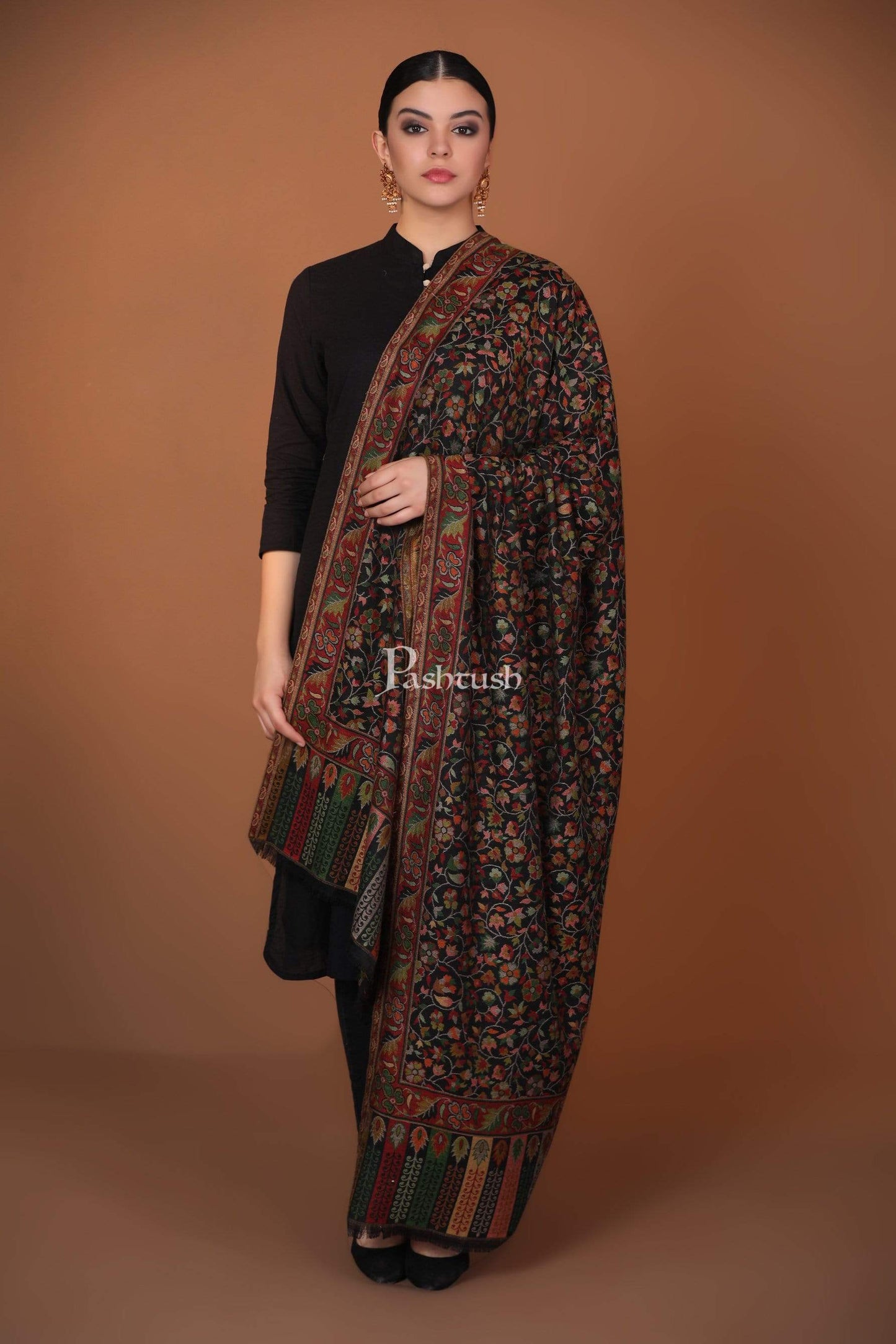 Pashtush India 100x200 Pashtush Womens Kaani Shawl, Faux Pashmina, Soft and Warm, Multi coloured