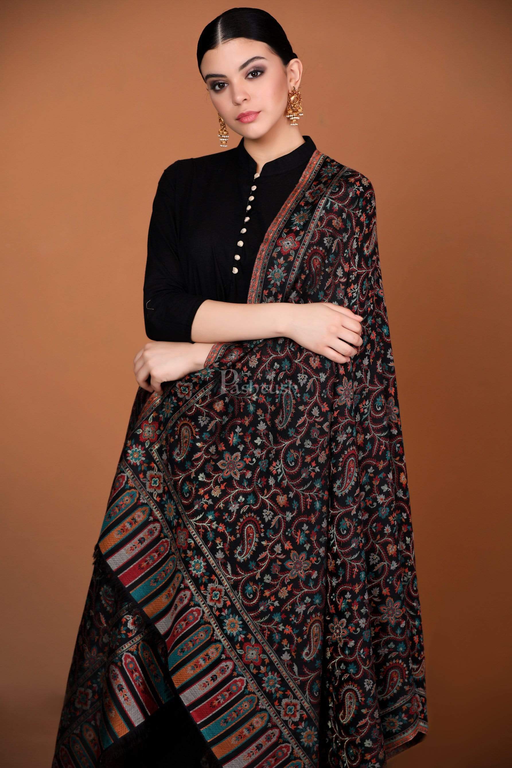 Pashtush India 100x200 Pashtush Womens Kaani Shawl, Faux Pashmina, Soft and Warm, Multi coloured