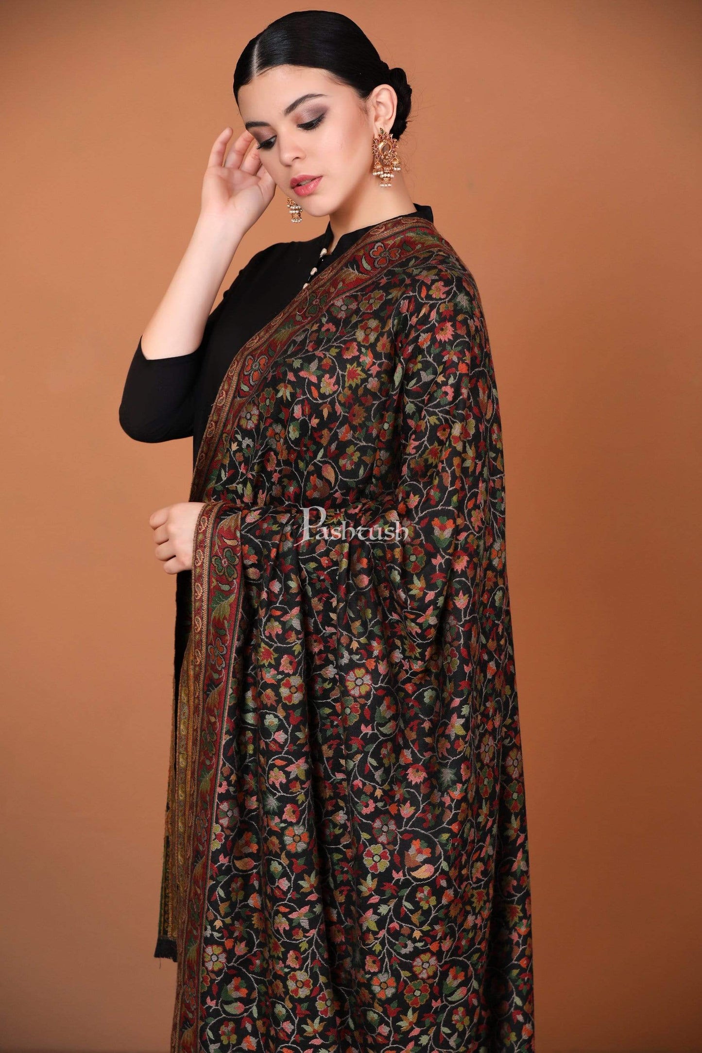 Pashtush India 100x200 Pashtush Womens Kaani Shawl, Faux Pashmina, Soft and Warm, Multi coloured