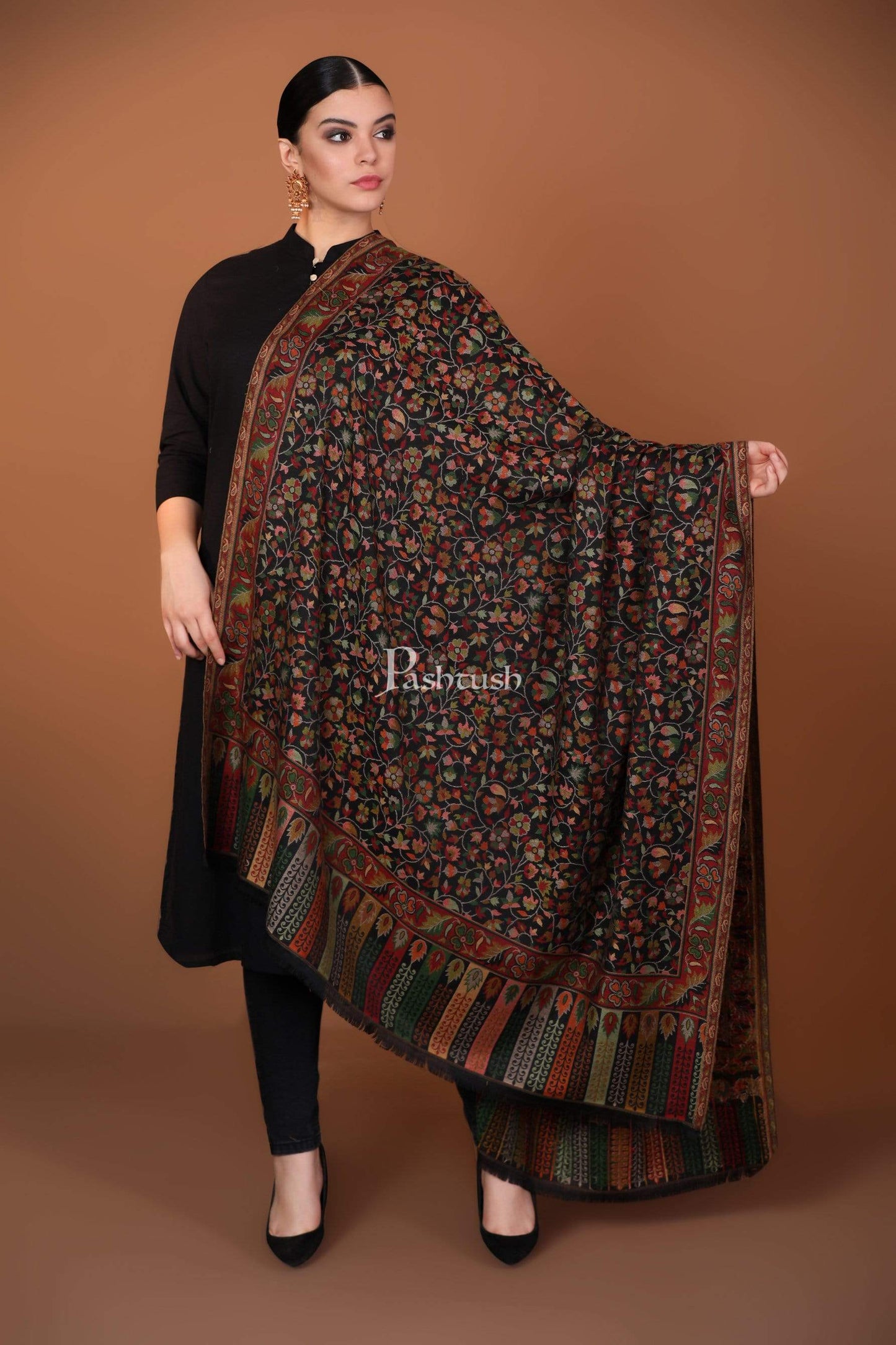 Pashtush India 100x200 Pashtush Womens Kaani Shawl, Faux Pashmina, Soft and Warm, Multi coloured