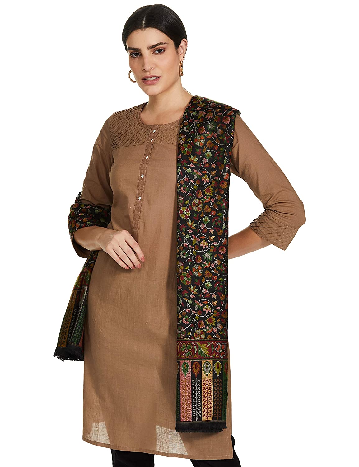 Pashtush India 100x200 Pashtush Womens Kaani Shawl, Faux Pashmina, Soft and Warm, Multi coloured