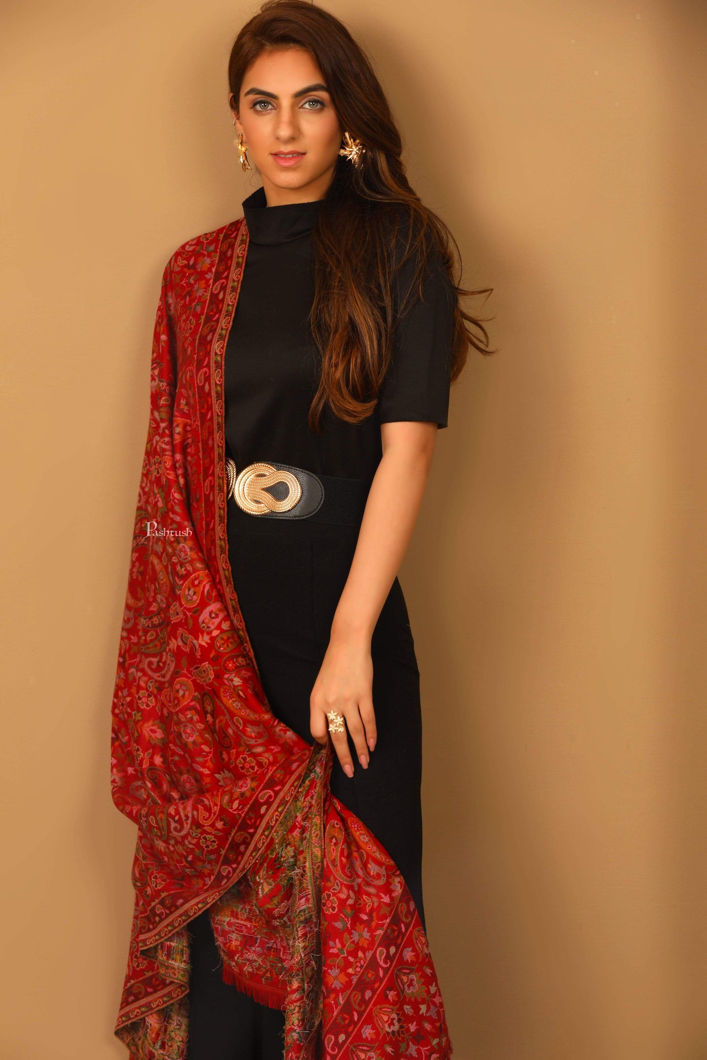 Pashtush India 100x200 Pashtush Womens Kaani Shawl, Faux Pashmina, Soft and Warm, Multi coloured