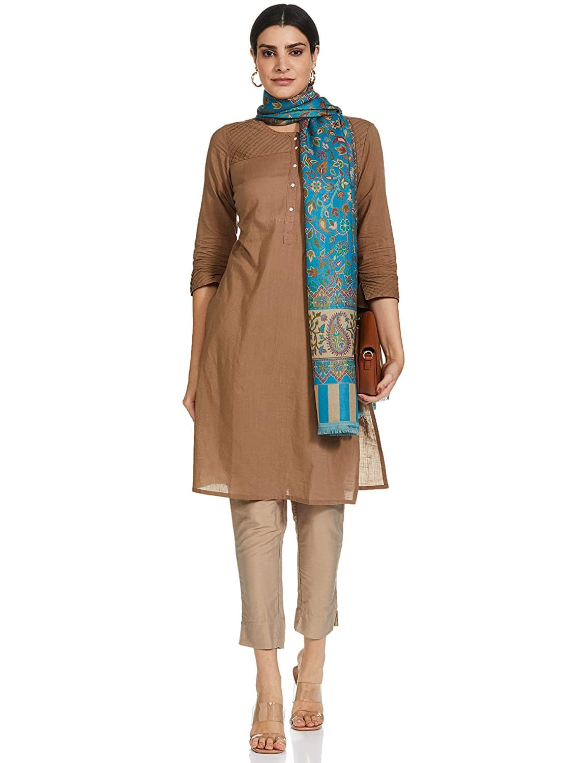 Pashtush India 100x200 Pashtush Womens Kaani Shawl, Faux Pashmina, Soft and Warm, paradise blue