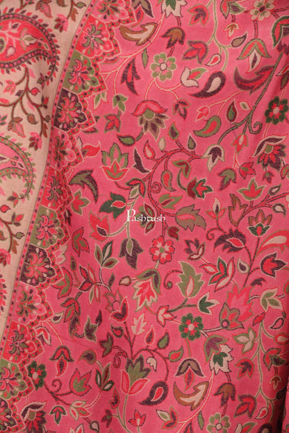 Pashtush India 100x200 Pashtush Womens Kaani Shawl, Faux Pashmina, Soft and Warm, Pink