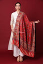 Pashtush Shawl Store Shawl Pashtush Womens Kaani Shawl, Faux Pashmina, Soft and Warm, Red