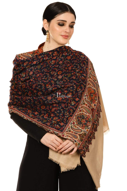 Pashtush Shawl Store Shawl Pashtush Womens Kaani Shawl, Faux Pashmina, Woven Jacquard Design with Woven Kashmiri Paisleys, Soft and Warm Faux Pashmina