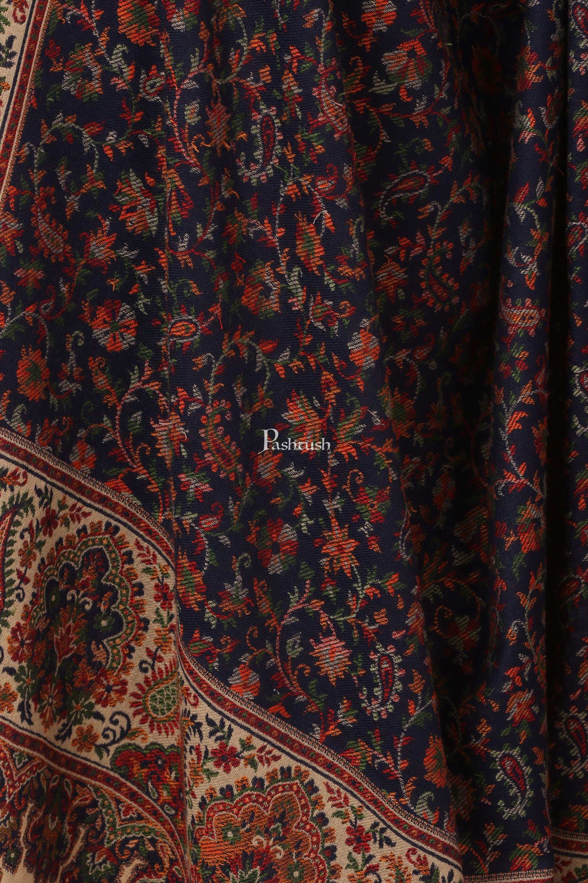 Pashtush Shawl Store Shawl Pashtush Womens Kaani Shawl, Faux Pashmina, Woven Jacquard Design with Woven Kashmiri Paisleys, Soft and Warm Faux Pashmina