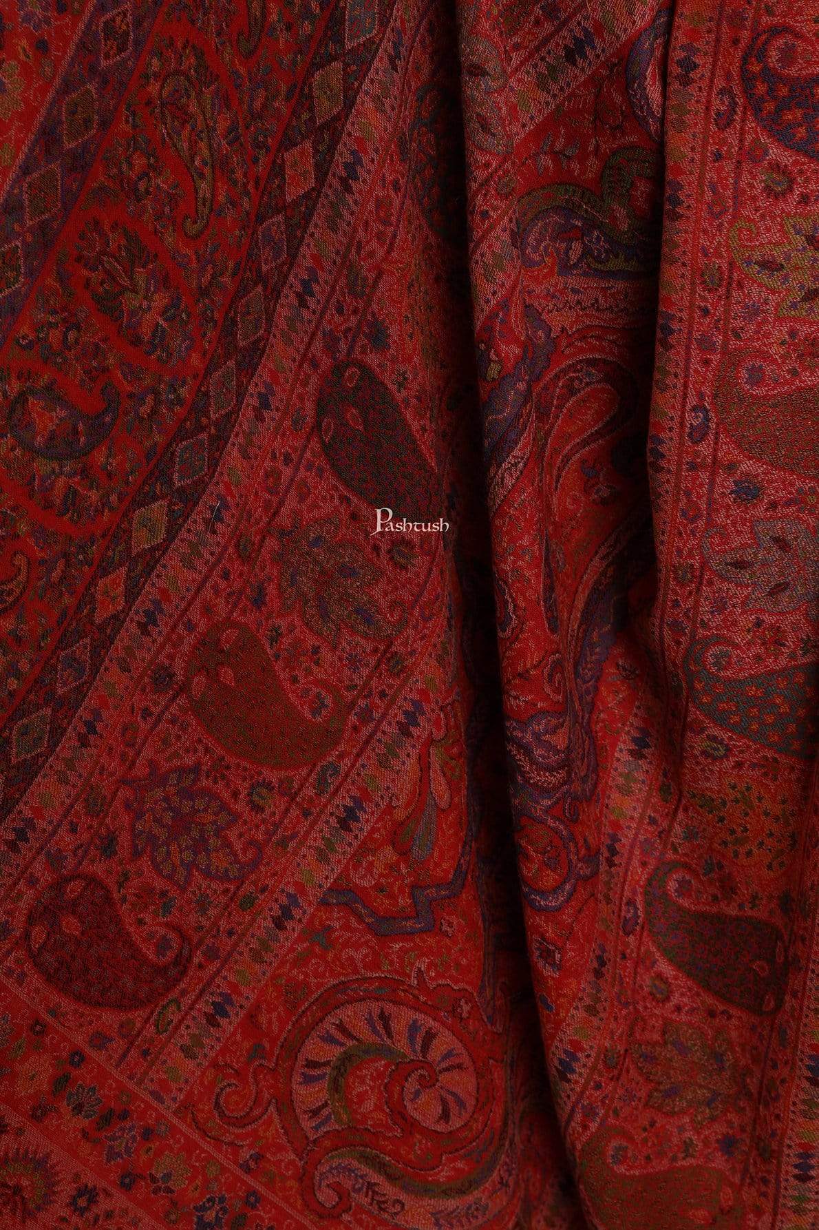 Pashtush India 100x200 Pashtush Womens Kaani Shawl, Pastel Coloured Weave, Pure Wool, Woolmark Certificate