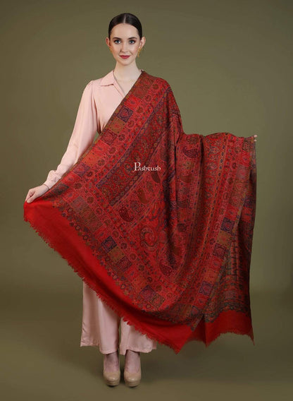 Pashtush India 100x200 Pashtush Womens Kaani Shawl, Pastel Coloured Weave, Pure Wool, Woolmark Certificate