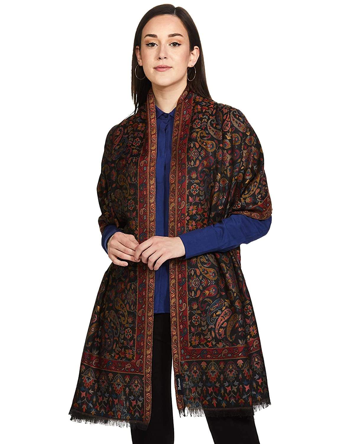 Pashtush India 100x200 Pashtush Womens Kaani Stole, Faux Pashmina, Soft And Warm