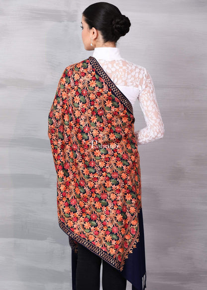 Pashtush Store Stole Pashtush Womens Kashmiri Aari Embroidery Stole, Soft and Warm