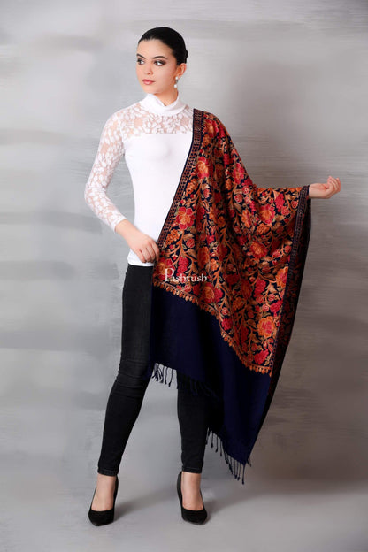Pashtush Store Stole Pashtush Womens Kashmiri Aari Embroidery Stole, Soft and Warm